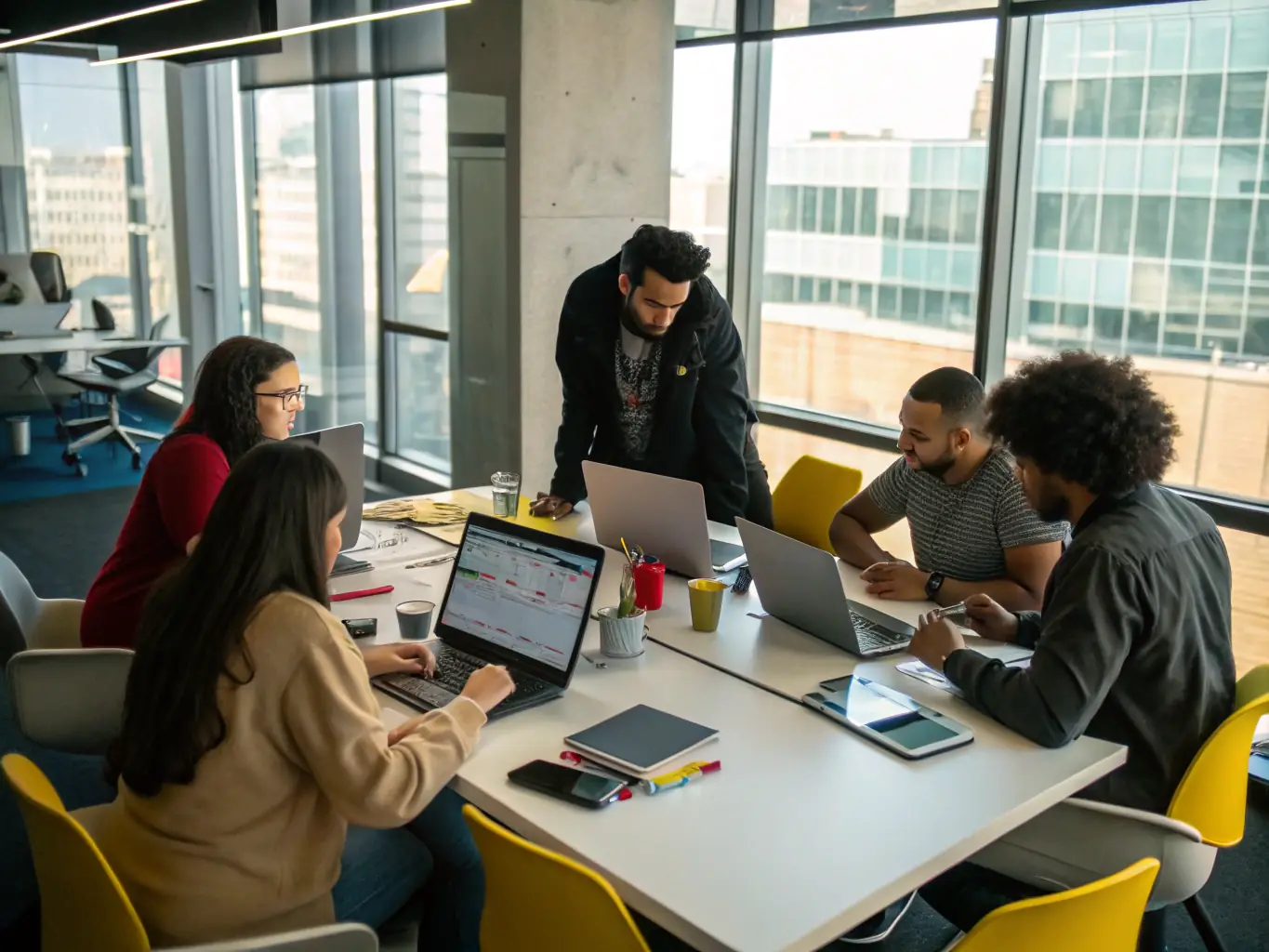 An image showcasing a team of professionals collaborating on a digital transformation project, emphasizing the innovative technology and expert guidance provided by ICOD SYSTEMS.