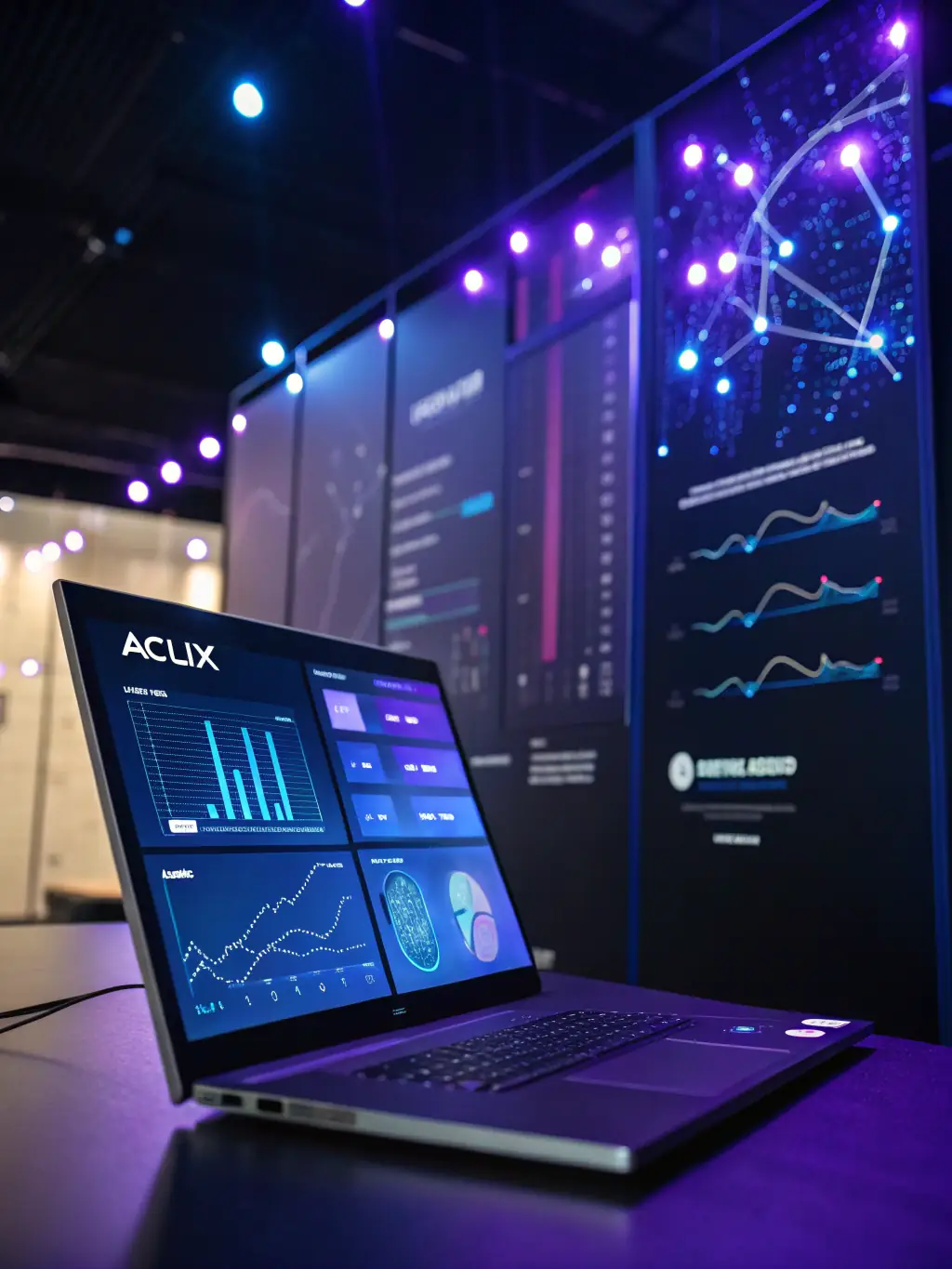 A sleek image illustrating the CRATILYS platform interface, showcasing data analytics dashboards and integration capabilities, emphasizing the power of data and automation.